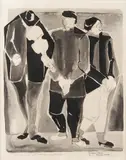 Clóvis Graciano, 3 Musicos, 1949, aquarela sobre papel