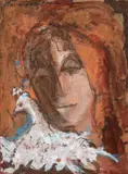 Figura Feminina com Pomba by Maria Leontina da Costa, técnica mista, offered Jun 2018