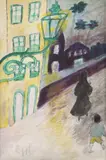 Rua com Pedestres e Lampião by Gilberto Freyre, óleo sobre tela, offered Jun 2018