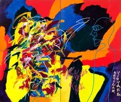 Sem Título (Políptico) by José Roberto Aguilar, 1984, óleo sobre tela, offered Jun 2018
