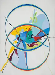 Composição by Maria Polo, 1971, óleo sobre tela, offered Jun 2018