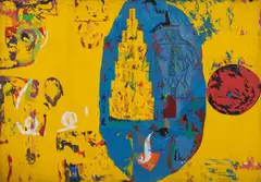 La Serrule de la Serpent by Fernando Barata, 1991, acrílica sobre tela, offered Jun 2018
