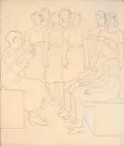 Escola de Canto by Candido Portinari, 1937, desenho a grafite sobre papel, offered Jun 2018