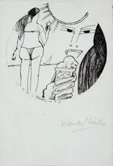 Aldemir Martins, Verão de São Paulo, 1983, nanquim sobre papel