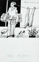 Aldemir Martins, Calça Italiana, 1983, técnica mista sobre papel