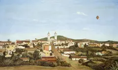 Bom Jesus dos Perdões by Jorge Mori, óleo sobre placa, offered Apr 2018