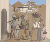 Fulvio Pennacchi, Trabalhadores Rurais, 1977, técnica mista sobre papel