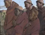 Monges by Fulvio Pennacchi, 1942, óleo sobre placa, offered Apr 2018