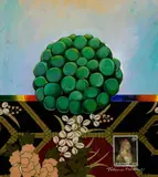 Pinha e Selo by Aldemir Martins, 1981, acrílico e colagem sobre tela, offered Apr 2018