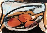 Aldo Bonadei, Frutas, 1967, técnica mista sobre papel