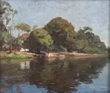Rio Piracicaba by Archimedes Dutra, óleo sobre tela, offered Apr 2018