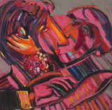 Rubens Gerchman, Casal Rosa, 2004, óleo sobre tela