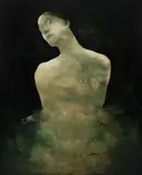 Figura by Carlos Araujo, óleo sobre madeira, offered Apr 2018