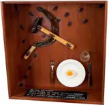 A Última Refeição by Olney Krüse, 1990, colagem sobre caixa de madeira, offered Apr 2018