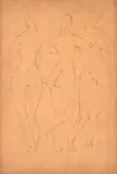 Três Graças by Victor Brecheret, nanquim sobre papel, offered Apr 2018