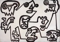 Máscara XIII by Niobe Xandó, óleo sobre tela, offered Apr 2018
