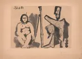 O Pintor e sua Modelo by Pablo Picasso, 1963, litografia sobre papel, offered Apr 2018