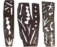Sem Título (triptico) by Leonilson, 1985, chapa de ferro recortada, offered Apr 2018