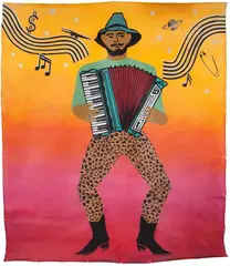 Alex Vallauri, Tocando Sanfona, 1983, acrílica e spray sobre tela