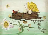 Fleur Cowles, Strange Courtship, 1968, óleo sobre placa