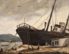 Barco by Edgar Oehlmeyer, 1951, óleo sobre tela, offered Nov 2017
