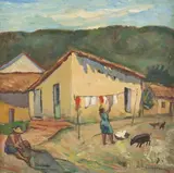 Varal by Quirino Campifiorilo, 1935, óleo sobre madeira, offered Nov 2017
