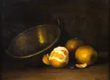Tacho com laranjas by Roberto De Lamonica, óleo sobre madeira, offered Nov 2017