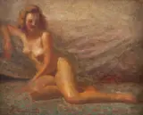 Nu Feminino by Giuseppe Perissinotto, óleo sobre madeira, offered Nov 2017