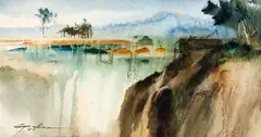 Paisagem by Gilana, 1985, aquarela sobre papel, offered Nov 2017