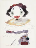 Ramirez Amaya, Palhaço, 1974, técnica mista sobre papel