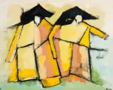 Bussab, Duas Figuras, 1981, óleo sobre tela