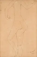 Mulher by Victor Brecheret, 1951, tinta china sobre papel, offered Nov 2017