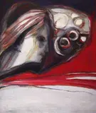 Figura feminina by Maria Leontina da Costa, 1985, óleo sobre tela, offered Nov 2017
