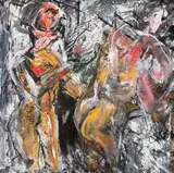Figuras com Papel by Antonio Helio Cabral, 2005, óleo e têmpera sobre tela, offered Nov 2017