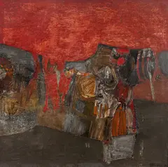 Abstrato by Alberto Teixeira, 1960, óleo sobre tela, offered Nov 2017