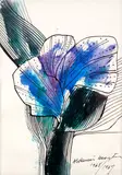 Flor by Aldemir Martins, nanquim e aquarela sobre papel, offered Nov 2017