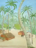 Praia com Palmeiras by Francisco Rebolo, 1976, óleo sobre placa, offered Nov 2017