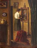 Edgar Oehlmeyer, Pintora, 1945, óleo sobre madeira