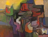 Roberto Burle Marx, Composição Abstrata, 1984, óleo sobre tela