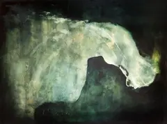 O Mergulhador by Carlos Araujo, óleo sobre madeira, offered Nov 2017