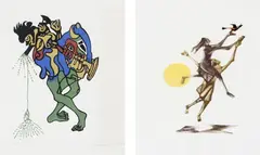Sem Título e Duas Figuras by Clóvis Graciano, 1980, serigrafia sobre papel, offered Oct 2017