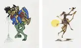 Clóvis Graciano, Sem Título e Duas Figuras, 1980, serigrafia sobre papel