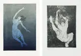 Clóvis Graciano, Figura Feminina e Flautista, 1978, gravura em metal sobre papel