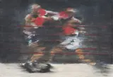 José Zaragoza, Luta de Boxe, técnica mista sobre papel oleoso colado em tela