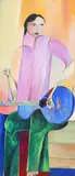 Tocador de Violão by Aldemir Martins, 1974, acrílica sobre tela, offered Oct 2017