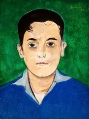 Menino by Alberto da Veiga Guignard, 1959, óleo sobre madeira, offered Oct 2017