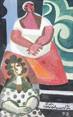 Di Cavalcanti, Duas Figuras, 1972, óleo sobre tela