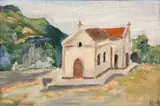 Igreja de Guaiúba by Aldemir Martins, óleo sobre tela, offered Aug 2017