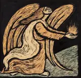 Raimundo de Oliveira, Anjo, 1958, técnica mista sobre papel colado em placa