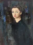 Mário Agostinelli, Retrato da Esposa, óleo sobre placa